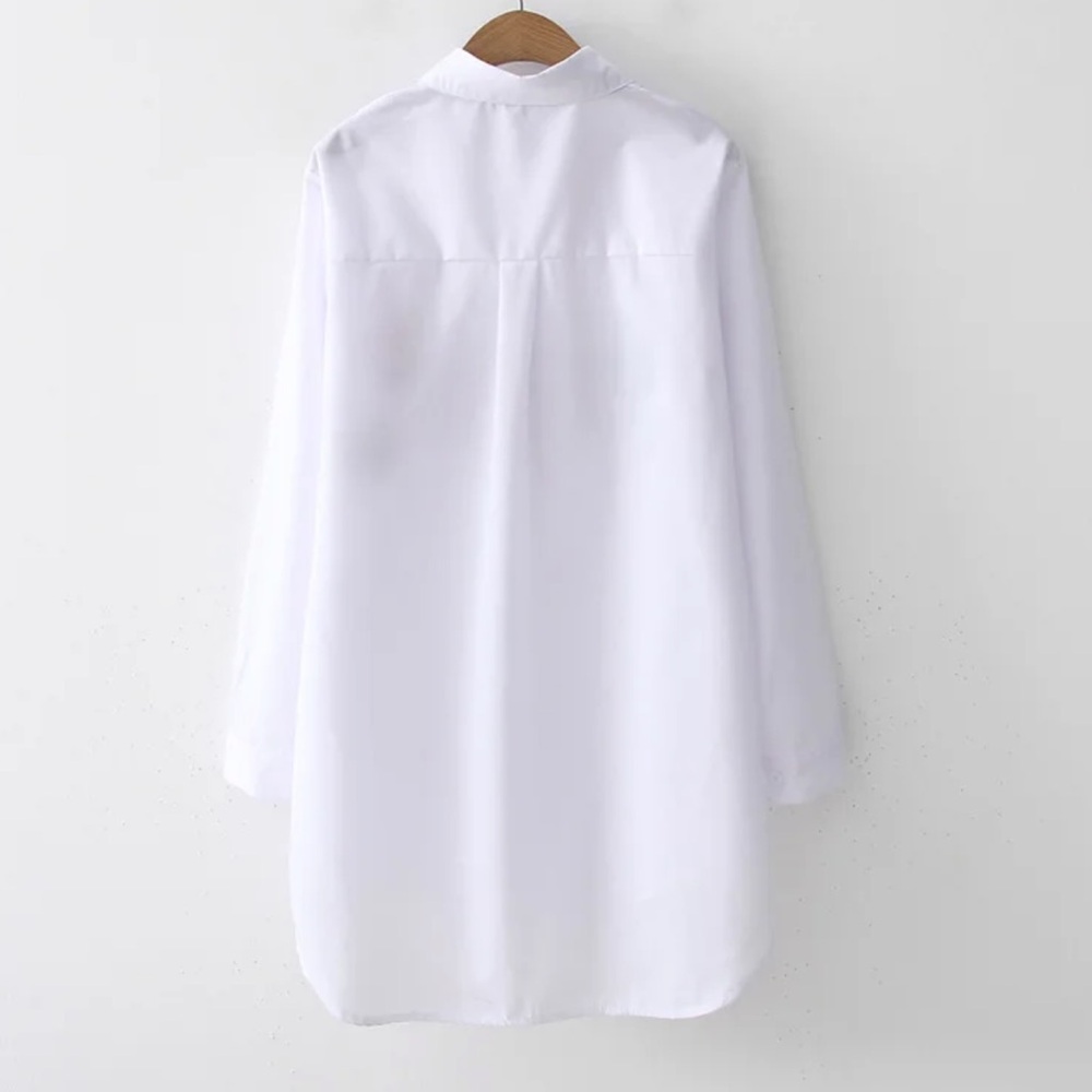 Embroidery Paris Cotton Button Down Top - Picture 4 of 7